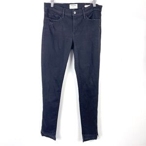 FRAME Le Skinny de Jeanne Black Skinny Jeans Zipper Ankle Size 30 Stretch